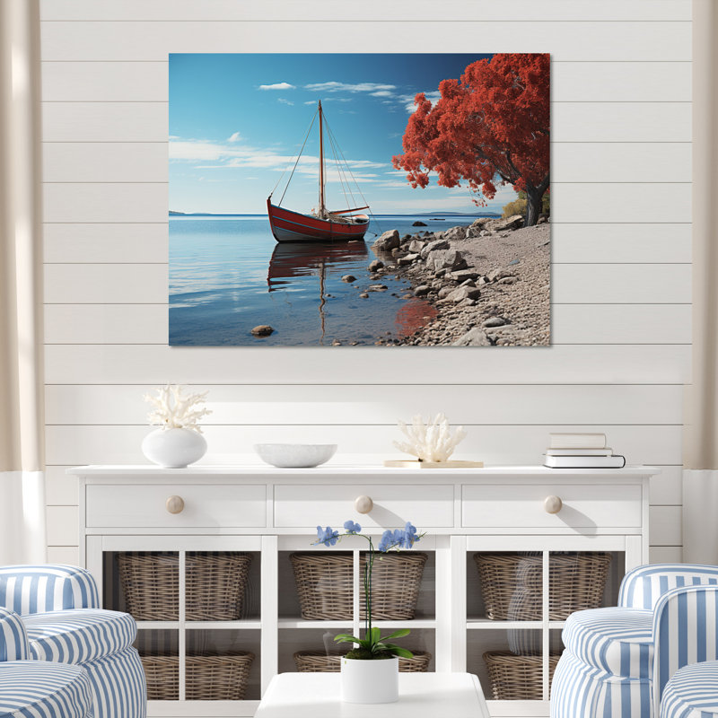 Raynolds Coastal Reflections II - reproduction sur toile, H 24 po x l 32 po x P 1 po, Cadre naturel flottant