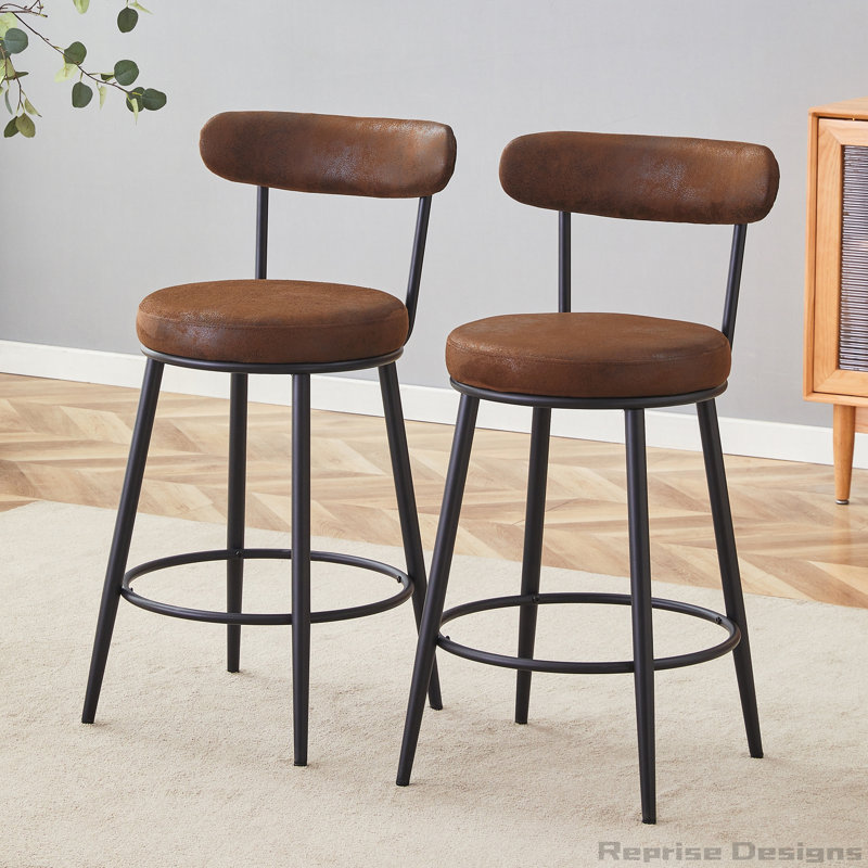 Deux ensembles de chaises de bar ergonomiques à pieds hauts, Brun