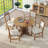 5-Piece Retro Functional Dining Set, 1 Extendable Table With A 16-Inch Leaf And 4 Upholstered Chairs