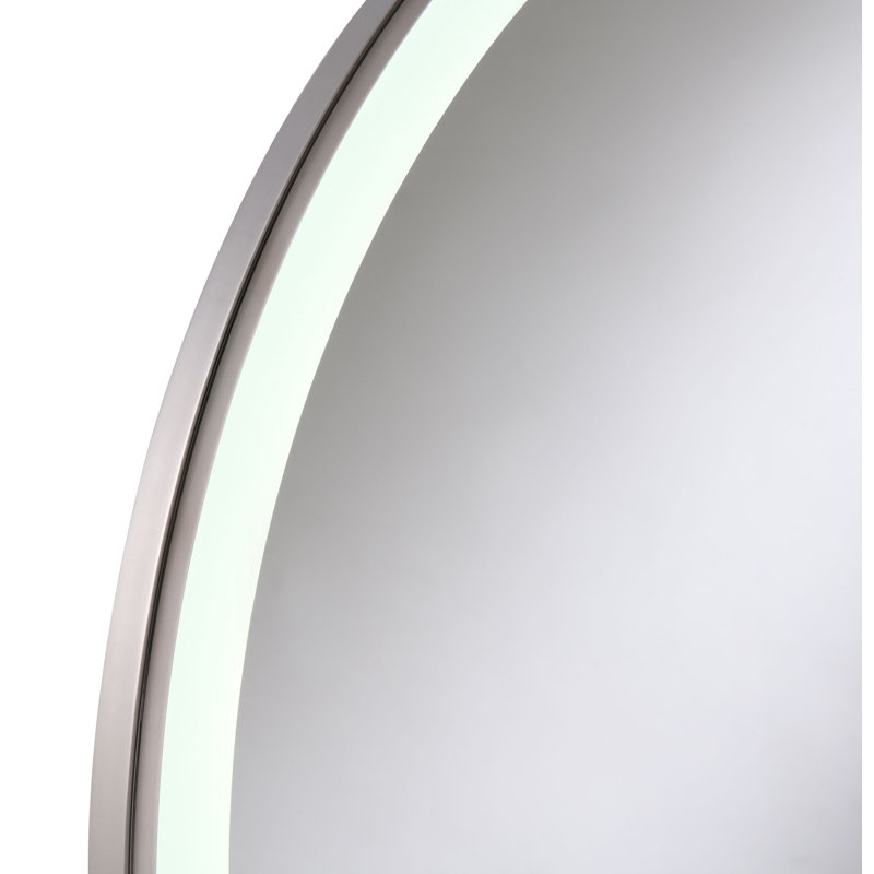 Vivien Metal Round Floor Mirror, Chrome