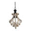 Lustre en bois de style campagnard blanc vieilli de style campagnard Chandeliar, ampoule non incluse