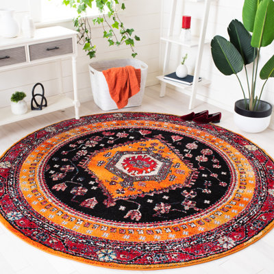 Tapis oriental orange / noir