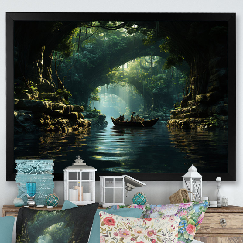 Dominicain Mangrove Mysteries - reproduction sur toile, H 30 po x l 40 po x P 1,5 po, Cadre photo noir