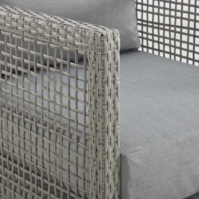 Aura 3 Piece Outdoor Patio Wicker Rattan Set, Gray