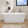 Acrylic White Bathtub 67'' x 30.7'' Freestanding Slipper Soaking Rectangular Tub with Overflow Center Drain