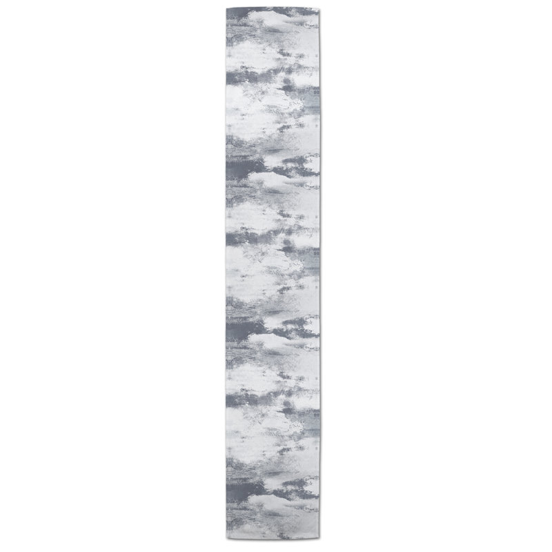 Harriss Abstract Table Runner, 90" x 16", Grey