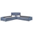 L-Shaped Upholstered Platform Bed With Trundle And Two Drawers Linked With Built-In Desk,Twin