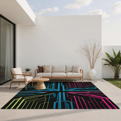 Tapis intérieur et extérieur Pixelated Prism