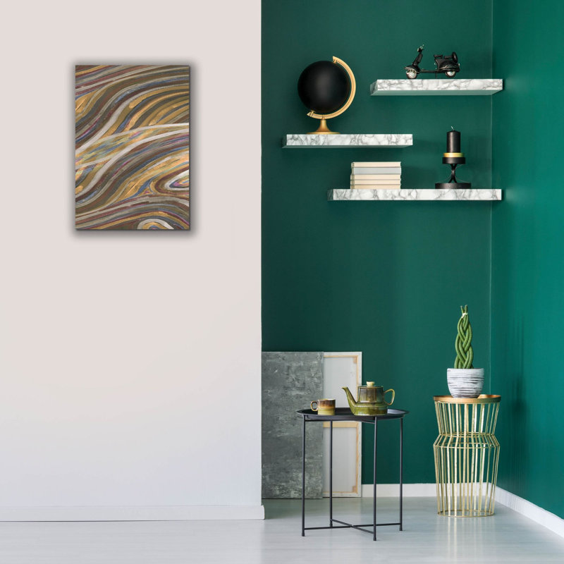 «Mineral Overlay 2» par Alicia Ludwig, art mural sur toile, H 26 po x l 18 po x P 0,75 po