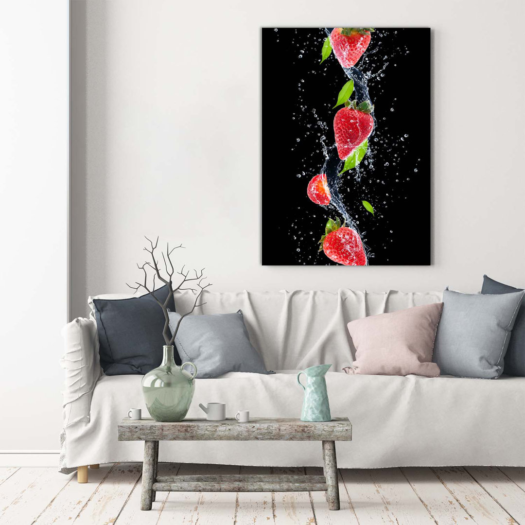 Erdbeeren - Kunstdrucke auf Leinwand - Wrapped Canvas