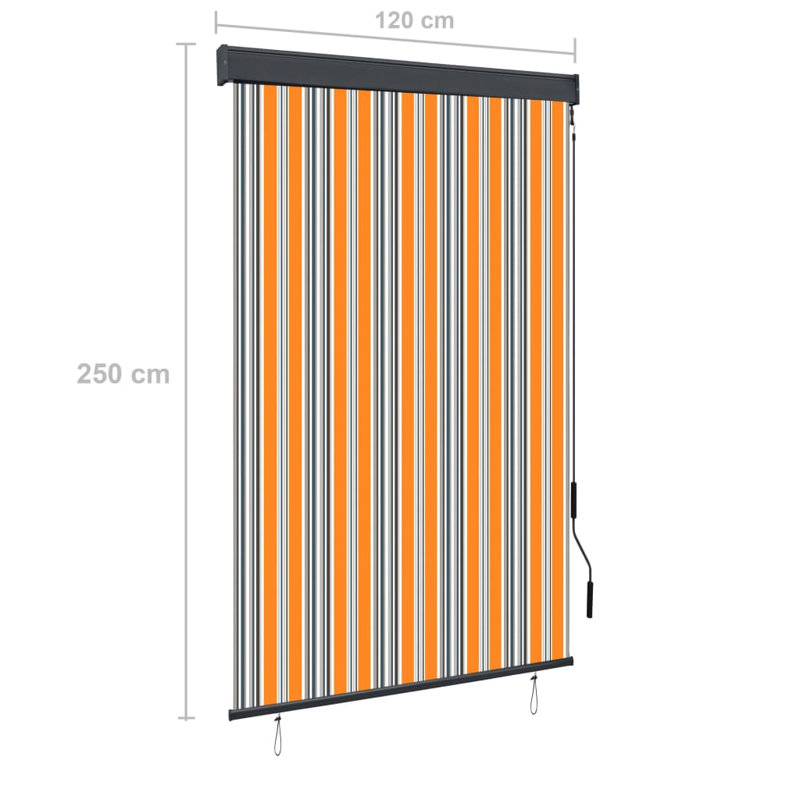 Outdoor Semi Sheer Roller Blind, 250 cm L x 120 cm W