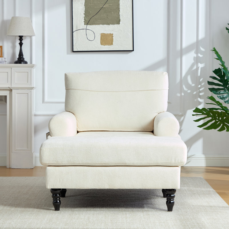 Chaise longue rembourrée 38,2 po, Beige