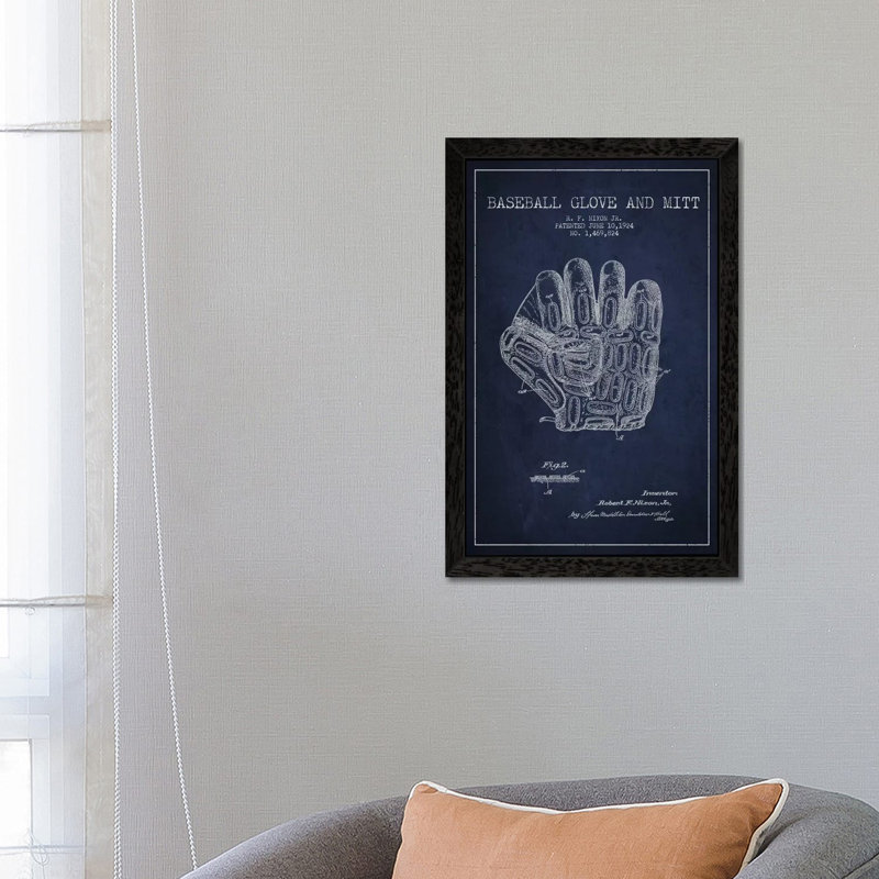 Baseball by Aged Pixel - Print on Canvas, 66.04 cm H x 45.72 cm W, Black Floater Framed