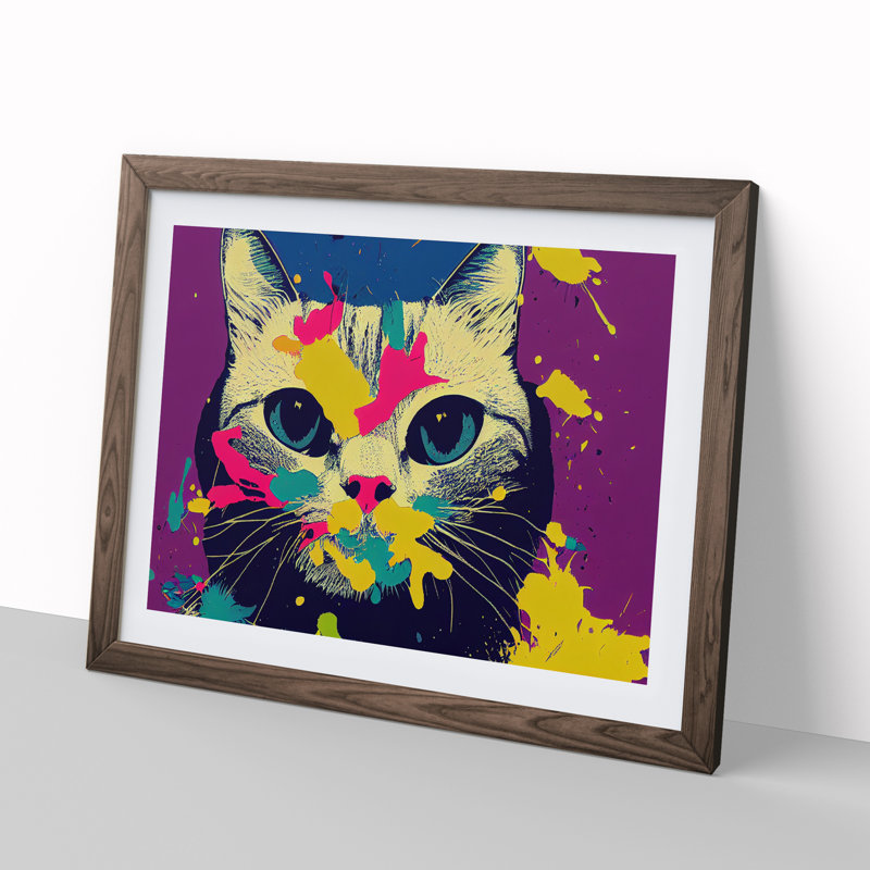 Cat Splashed Vol.5 Abstract - Framed Print, 34cm H x 46cm W x 2cm D, Walnut Framed