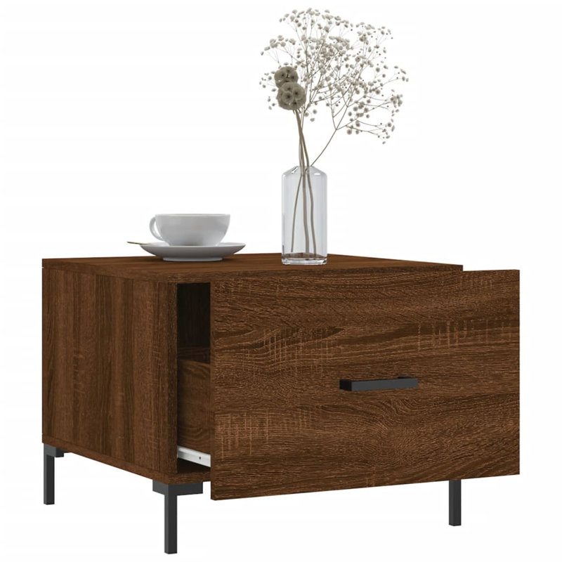Avaiyah Four Leg Coffee Table with Storage, Brown Oak