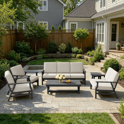 Shweta 7-person Outdoor Conversation Set, Perfect For Entertaining With Included Tables