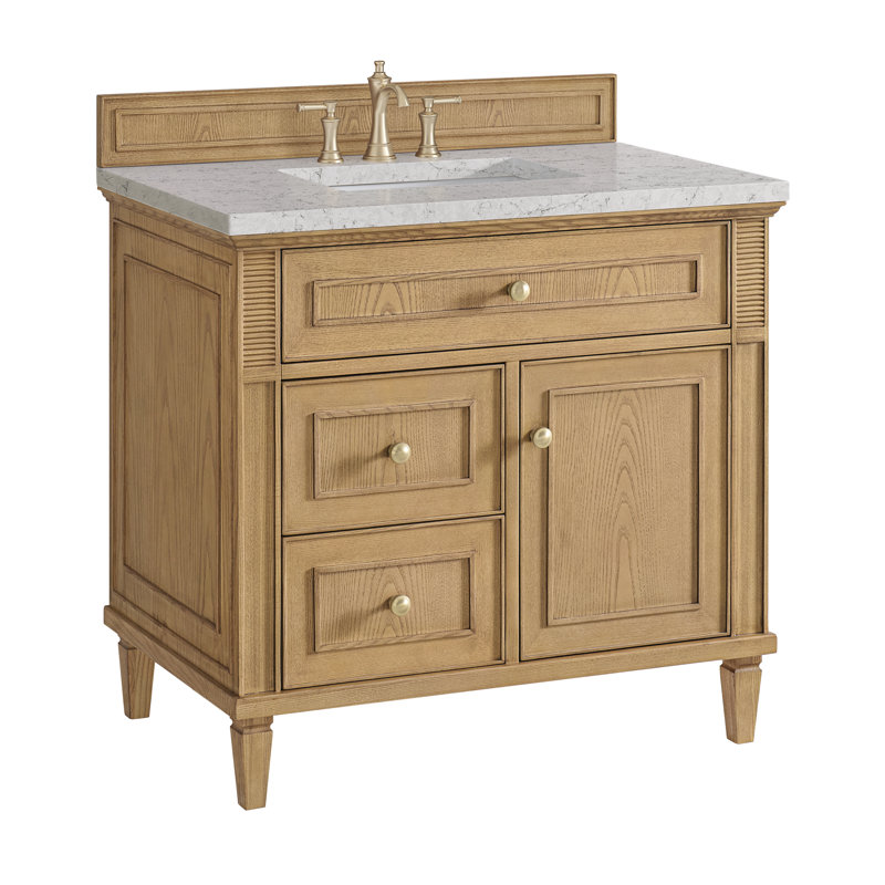 Lorelai 36'' W Single Vanity, Eternal Jasmine Pearl, Light Natural Oak, 8" Widespread