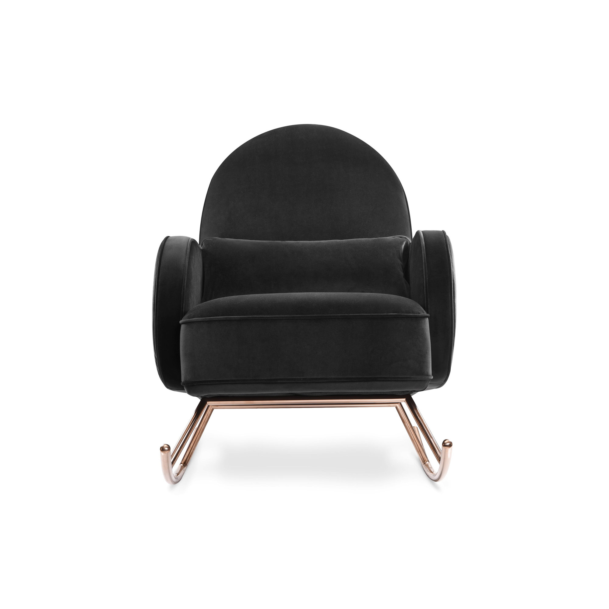 Compass Rocking Chair, Black Velvet