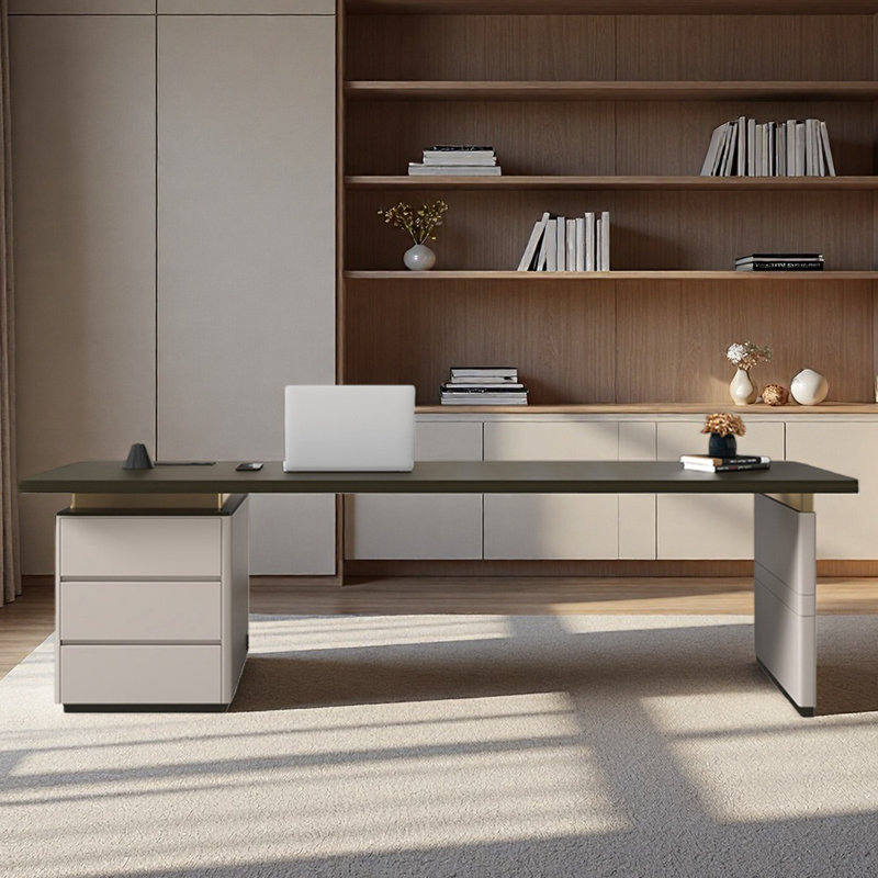Bureau, bureau simple, piano, finition laquée, H 29,53 po x l 86,61 po x P 27,56 po