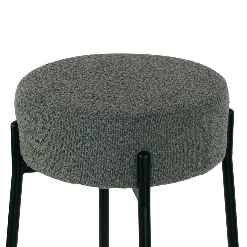 Beesan Upholstered Counter Stool with Metal Frame, Bar Stool (30.25" Seat Height), Gray