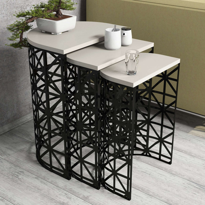 Tables gigognes Manzella, Cream