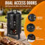 Barbecue au charbon de bois double couche d'extérieur, fumoir vertical au bois avec four à braiser, cuisson uniforme à 360° et faible dégagement de fumée, idéal pour la cuisine en plein air, sur la terrasse ou en camping.