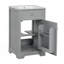 Meuble-lavabo de salle de bain avec lavabo, armoire de salle de bain avec porte à fermeture douce, support de rangement et tablette réglable-1305437314