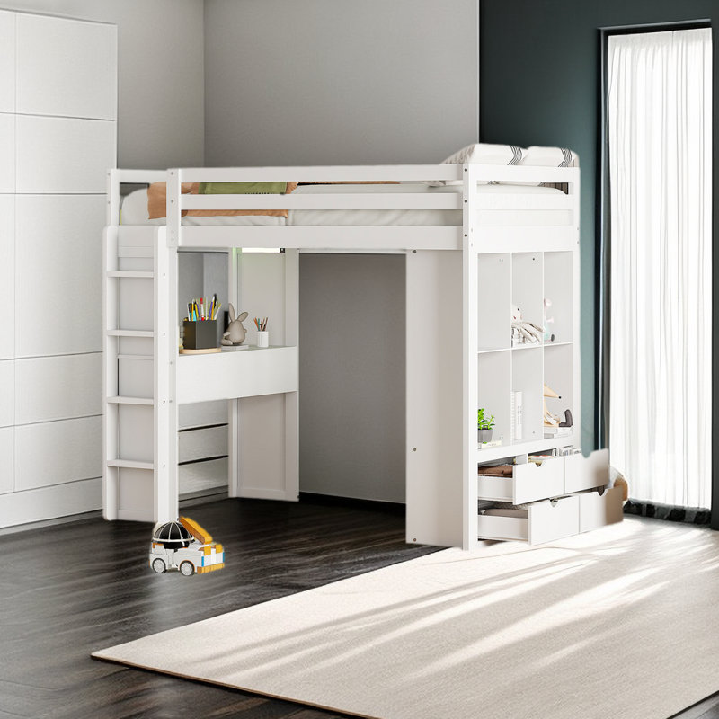 Janek Kids Loft Bed, Twin, White