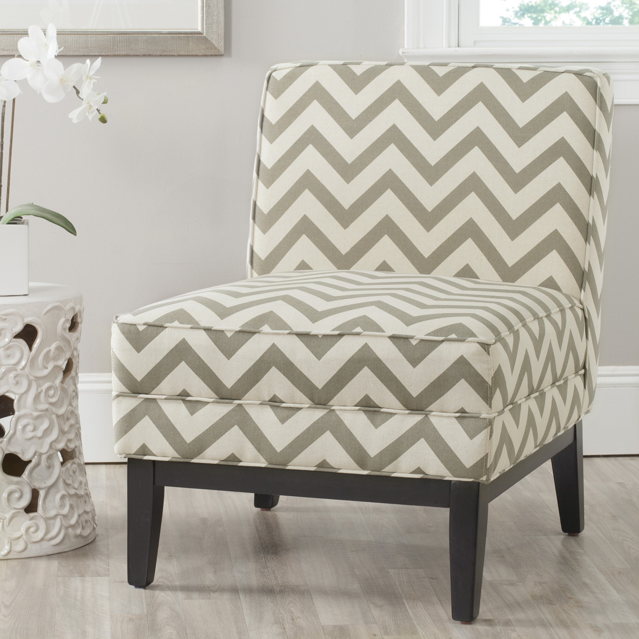 Chevron accent chair with arms hot sale