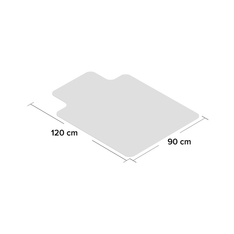 Hard Floor Lipped Chair Mat, 90 x 120cm