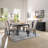 ACME Nolan Dining Table, White Nature Marble Top & Salvage Dark Oak