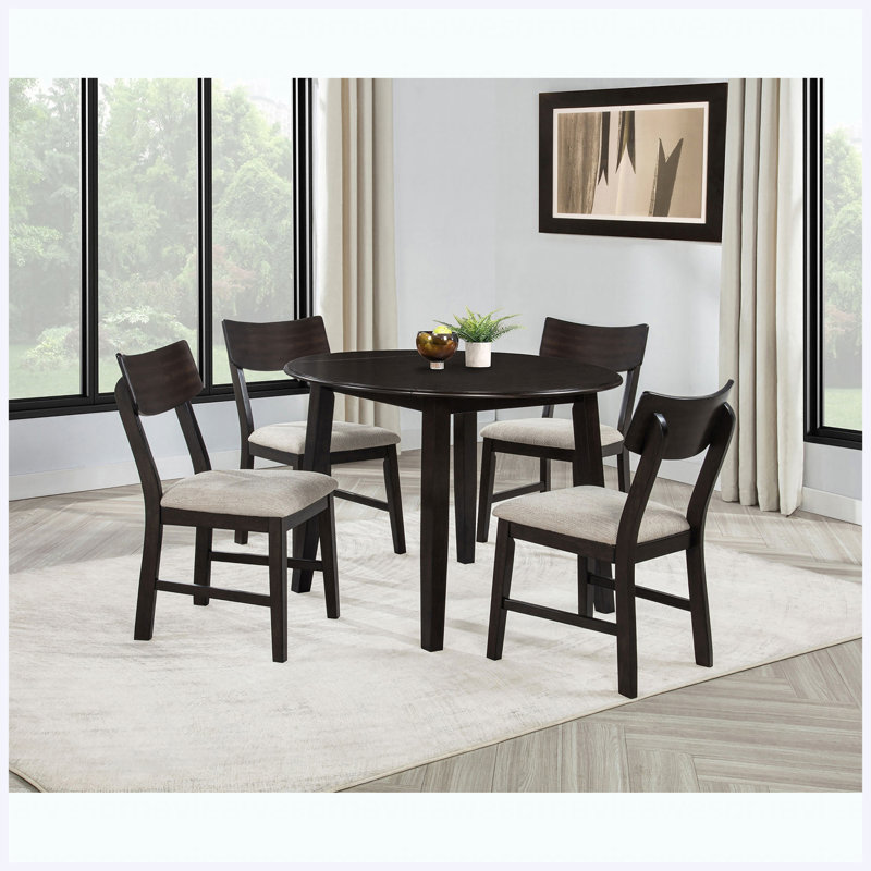 Dark coffee 5-piece dining set