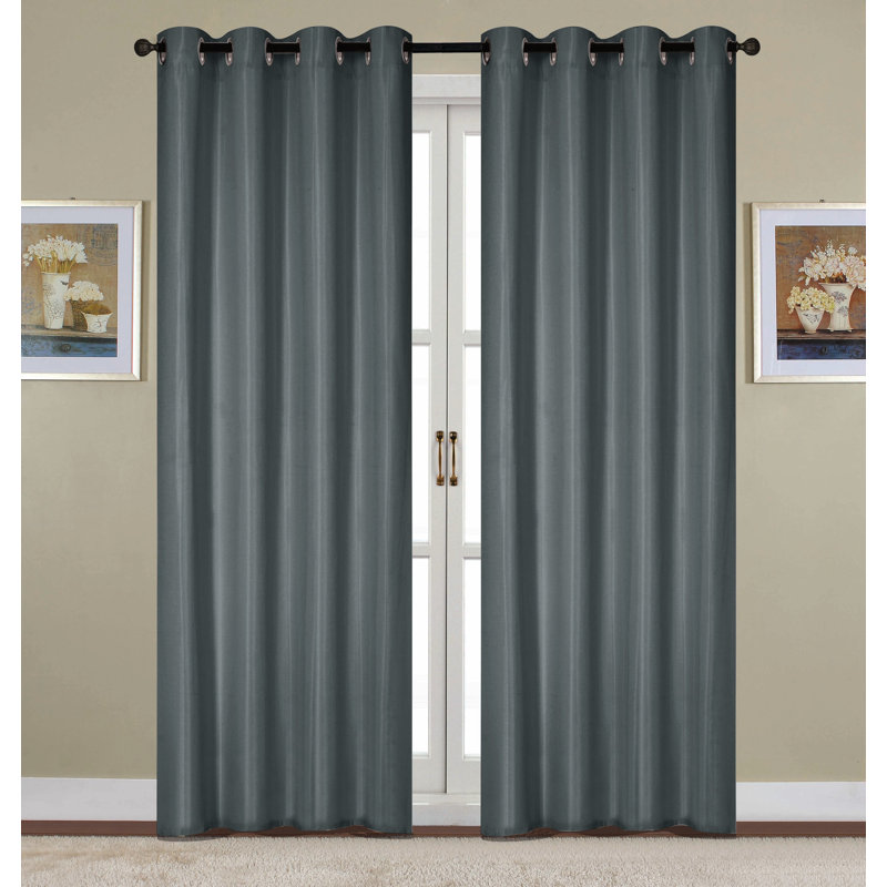 Monaca Semi-Sheer Window Curtain Panel with Grommets, Lilac, 54" W x 90" L