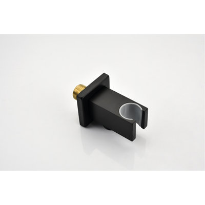 Composant de douche de luxe noir mat - tête de pluie de 10 po et poche, mélangeur de pluie pour la salle de bain, buse autonettoyante, laiton, fixation murale