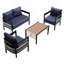 Ensemble de canapé d'extérieur en fer multi-personnes avec table, décoration en rotin, imperméable, antirouille, adapté au jardin, à la pelouse-602027239