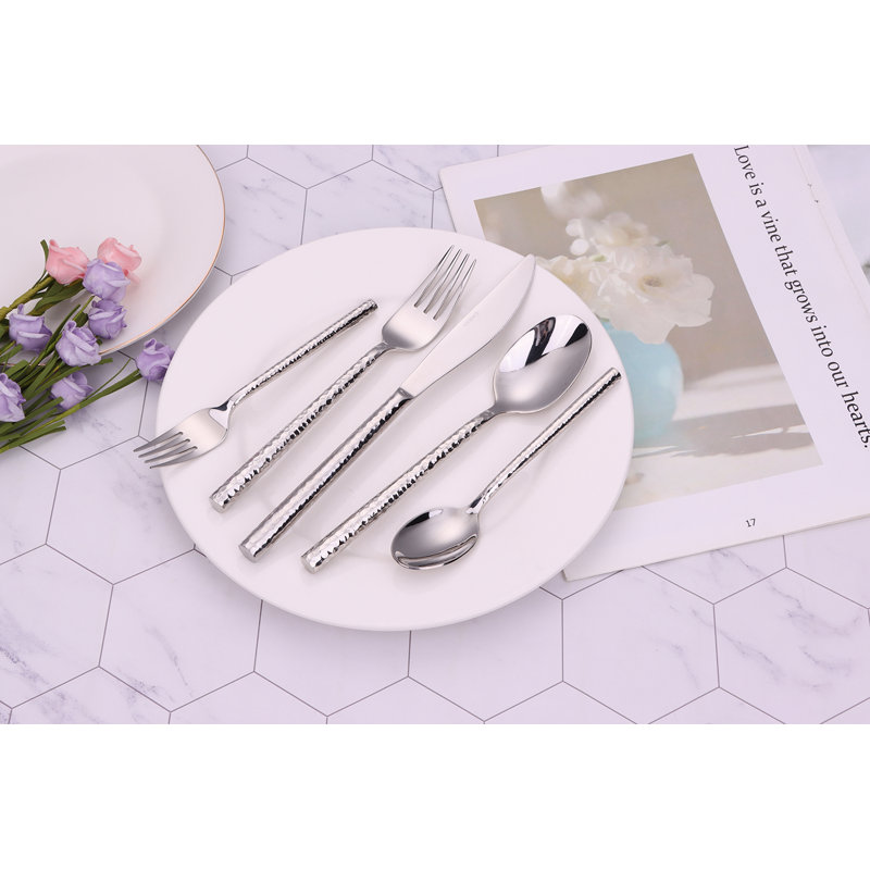 Ensemble de couverts 20 pièces Or galet - Service pour 4, Argent