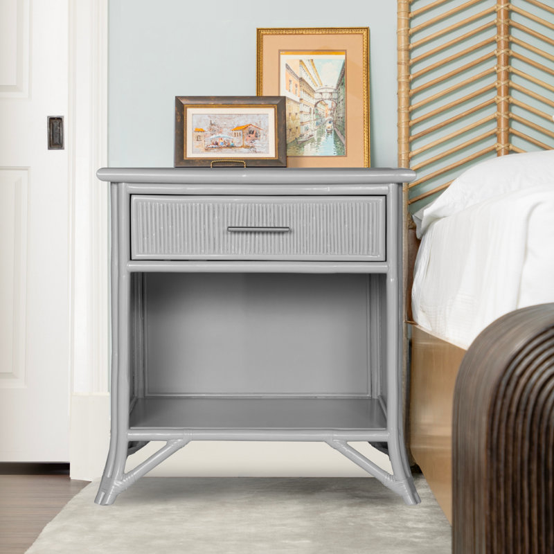 Table de chevet 1 tiroir, Gris clair