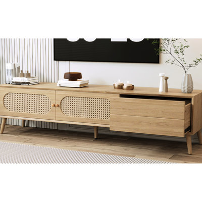 70-79 Inch Tv Holder, Design, Modern , Solid Wood Legs, Media Console Table Console, Accents, Center