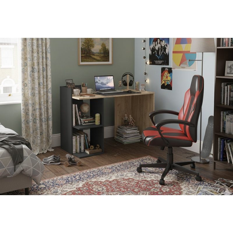 Computer Desk, Grey/Natural