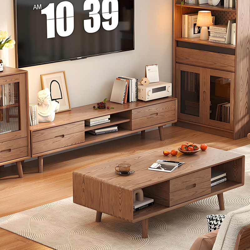 Meuble télé et table basse avec tiroir de rangement
