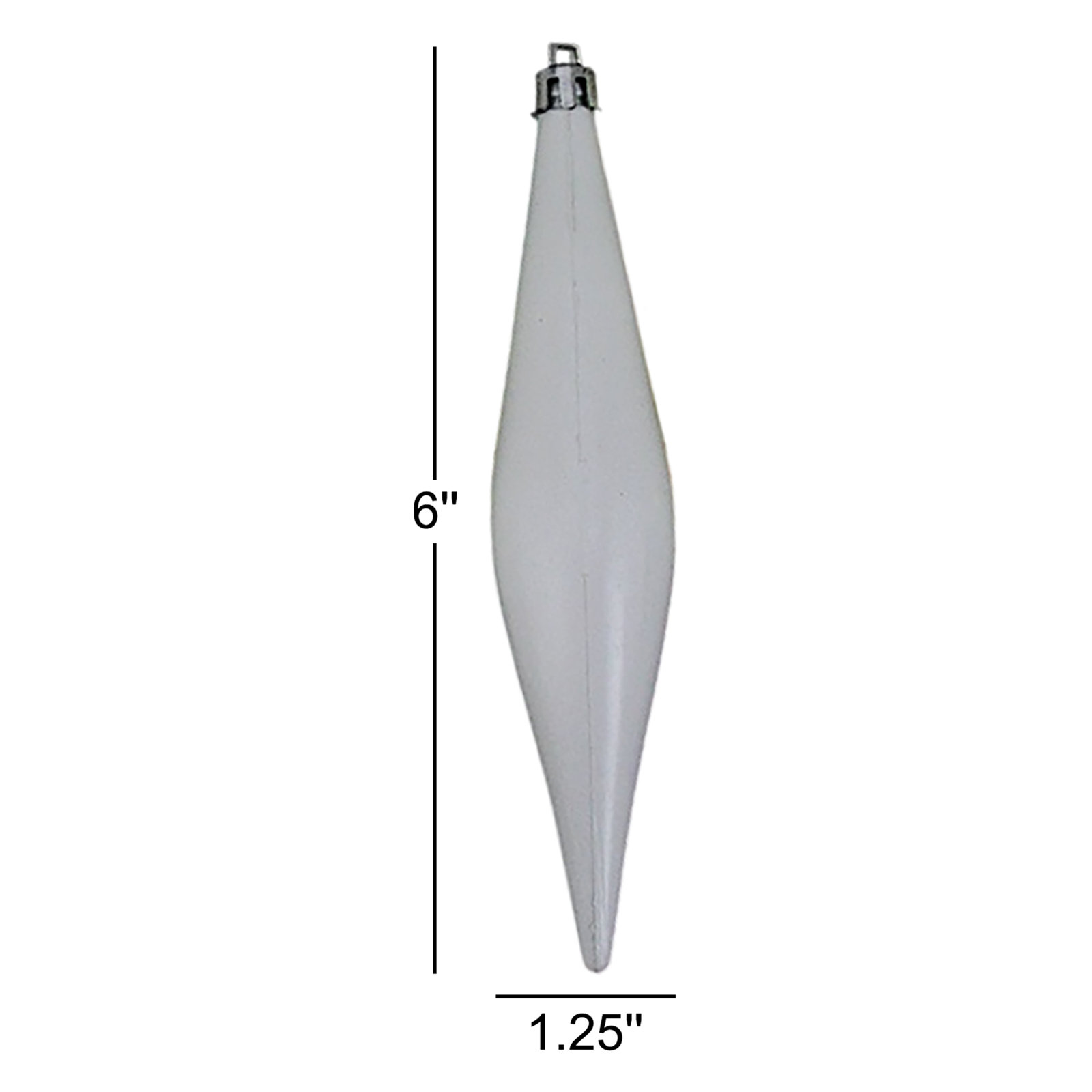 6" Shatterproof Finial Ornament, Off White