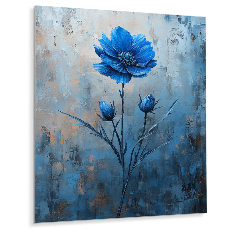 Joshuwa - Cornflowers, décoration murale en métal, reproduction d'art traditionnelle en métal, H 32 po x l 24 po