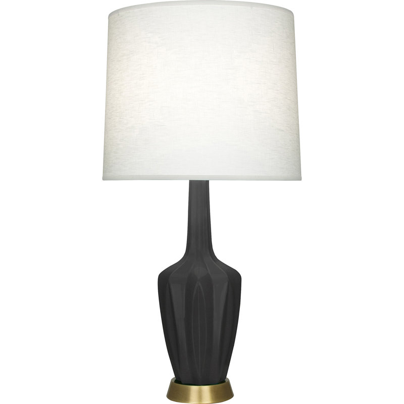 Petite lampe d'appoint Emma, H 34,25 po x l 7,38 po x P 15 po, Frêne mat glacé, Céramique / métal
