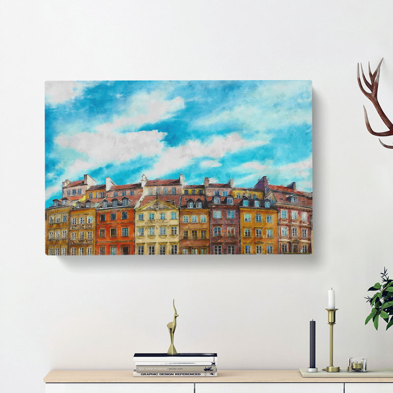 Warsaw Old Town In Poland - Wrapped Canvas Painting, 40cm H x 60cm W x 3cm D