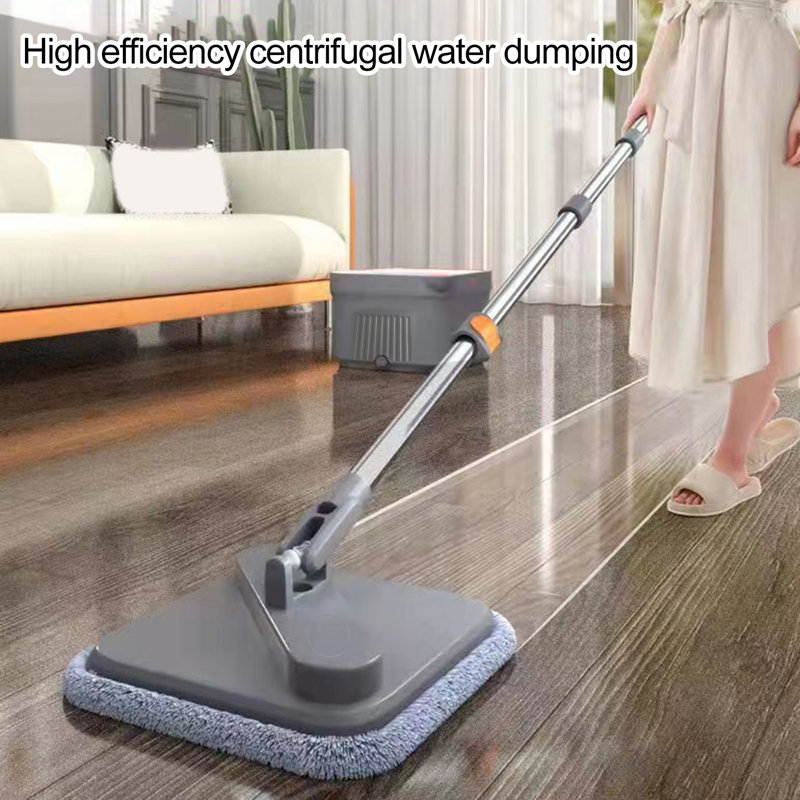Spin Mop with Bucket 360 Degree Rotatable Self Wash Square Mop Clean/Dirty Water Separation System, 38" H x 28" W x 4" D