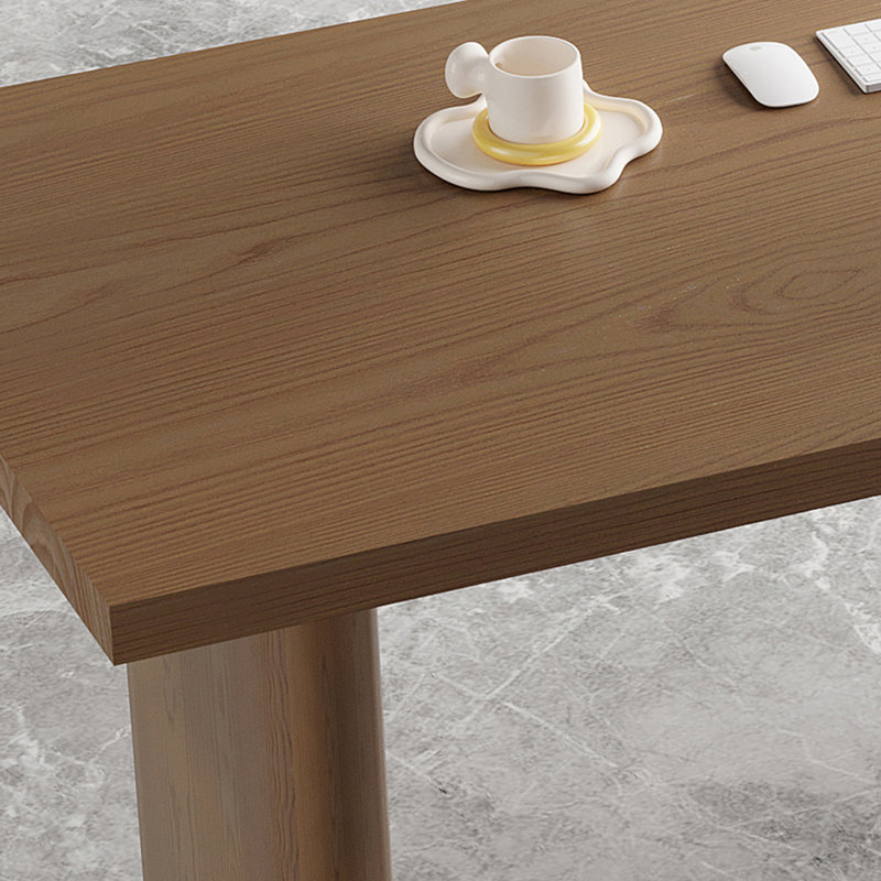 Bureau en bois massif brun à 3 tiroirs, H 29,53 po x l 62,99 po x P 31,5 po, Retour à gauche