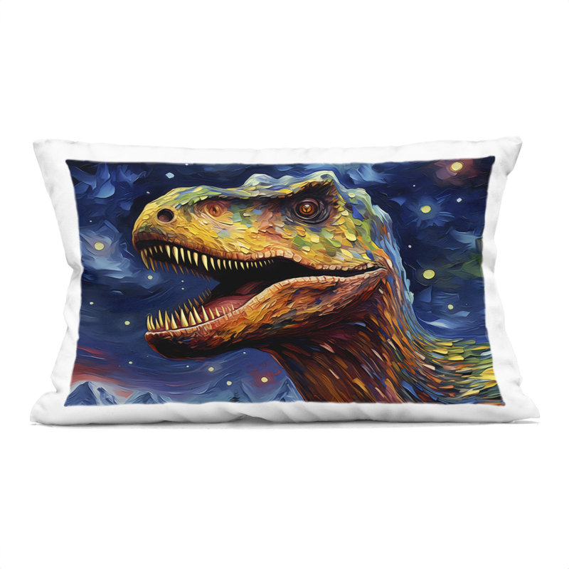 Coussin décoratif Starry Sky Dinosaur, imprimé par Creative Studio, 14 x 7 x 20, Bleu, Rectangle H 14 po x l 20 po
