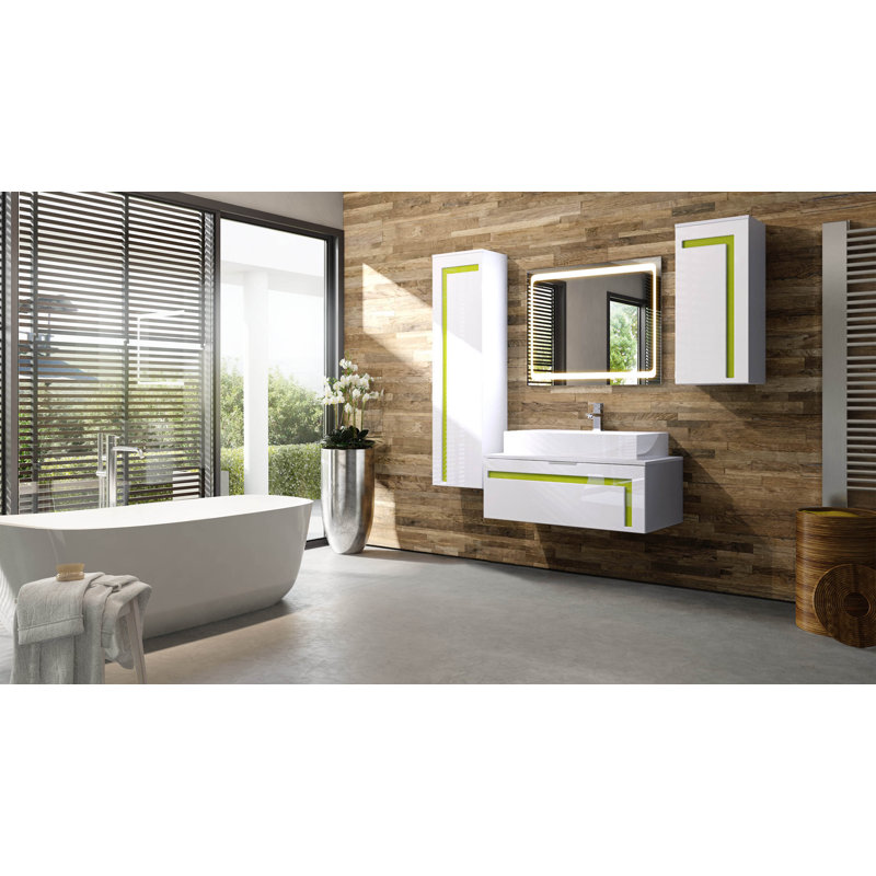 Kerner Bathroom Furniture Suite, White , No, Without sink and fittings