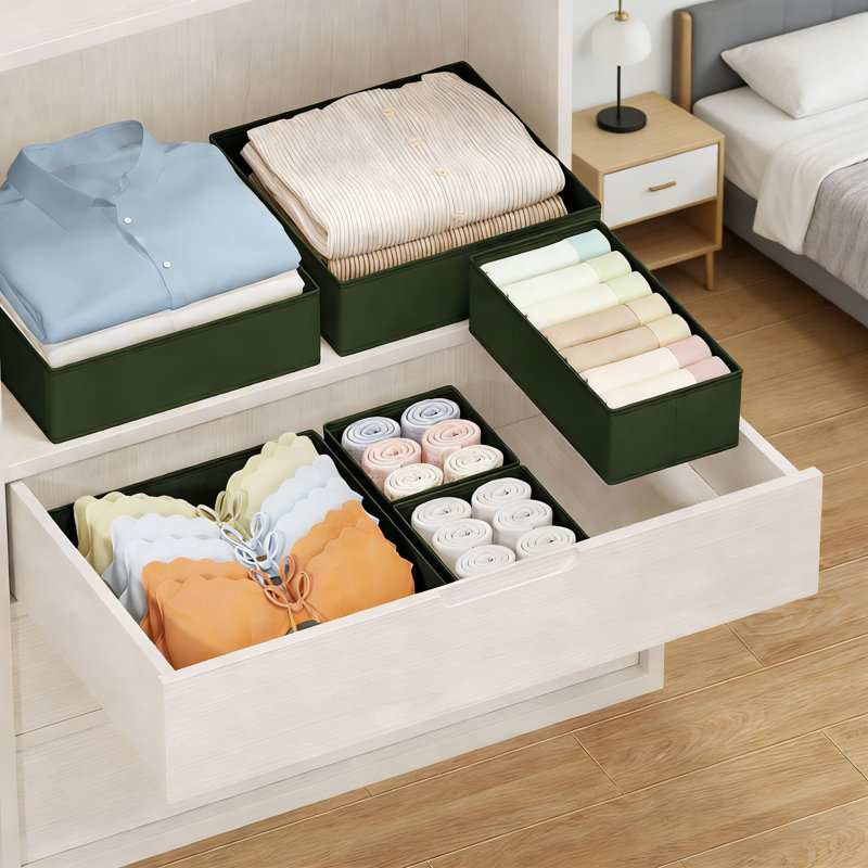 Drawer Organizer Set, 20-Pack Foldable Fabric Storage Bins For Closet, Dresser, And Nursery Organization, Multi-Size Dividers For Clothes, Socks, And Underwear