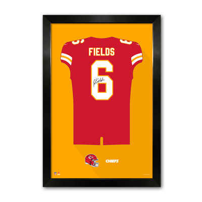 NFL-PA KANSAS CITY CHIEFS JUSTIN FIELDS 06 27 "X39" JERSEY CADRE IMPRIMÉ ROUGE